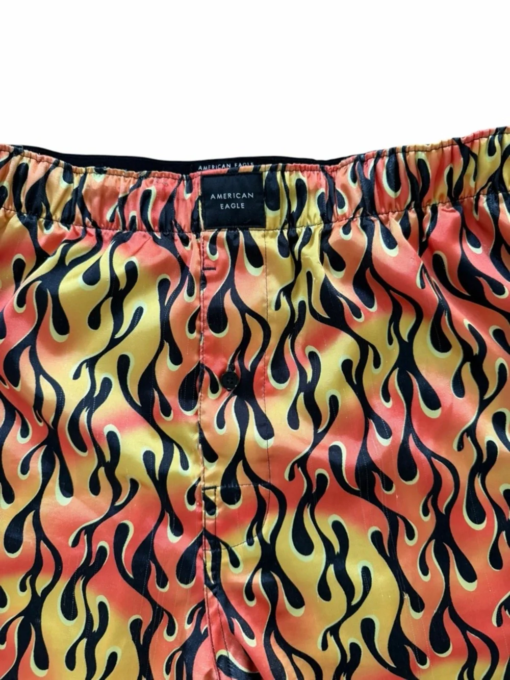 AEO American Eagle Flames Satin Pocket Boxer Shorts